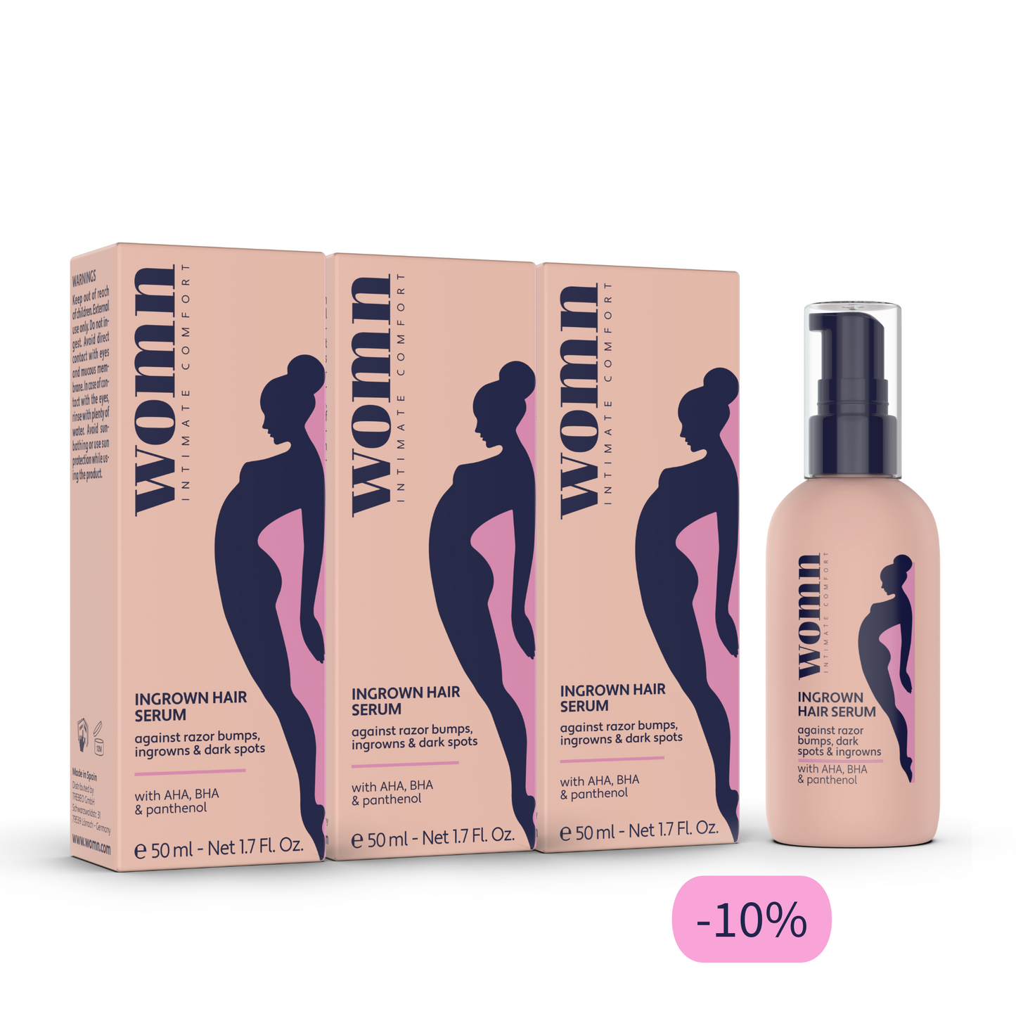 womn Ingrown Hair Serum - 3 x 50 ml